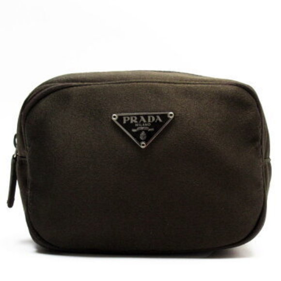 Prada Satin Brown Pouch - Picture 1 of 5